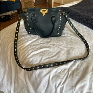 Studded Black Leather Handbag
